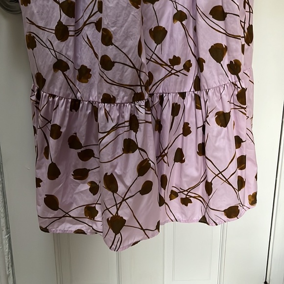 A New Day Lavender dress w/ fun bell sleeves! VNeck with modern art floral print - Picture 5 of 5
